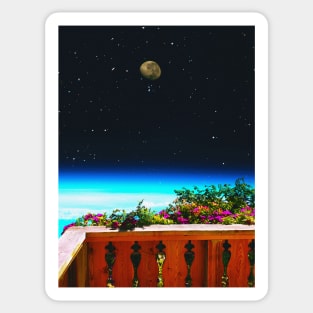 Space Balcony - Space Aesthetic, Retro Futurism, Sci-Fi Sticker